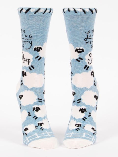 Image of In Loving Memory Of Sleep W-Crew Socks BLUEQ